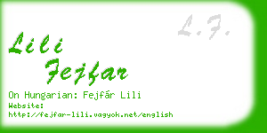 lili fejfar business card